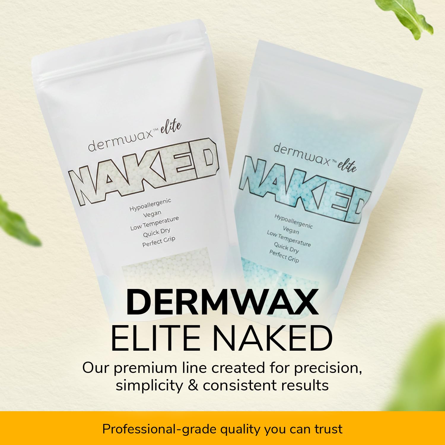 Elite Naked Clear Hard Wax Beads – Transparent Gel Formula Hair Removal Wax for Detailed Waxing – Hypoallergenic & Fragrance-Free – Melts at Low Temp & Sets Quickly - Ideal for All Hair Types