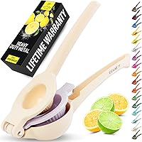 Vista 24 de Zulay Kitchen Exprimidor de Limón 2 en 1 de Metal - Exprimidor de Mano Resistente de Máxima Extracción que Obtiene Hasta la Última Gota - Exprimidor