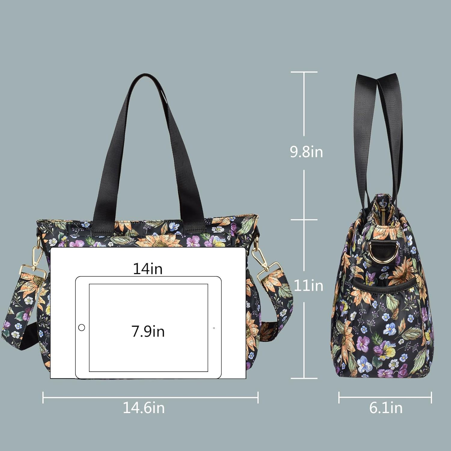 CLOUDMUSIC Crossbody Bags Shoulder Tote Handbag Nylon With Straps Waterproof Multi Bottle Pockets For Women Trendy - Image 6