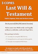 Will Writing Kit 2026 (3 Copies) – Solicitor Approved Last Will and Testament – Easy to Complete – Includes 3 Will Forms – Comprehensive Guide & Examples – DIY Will Kit for England and Wales