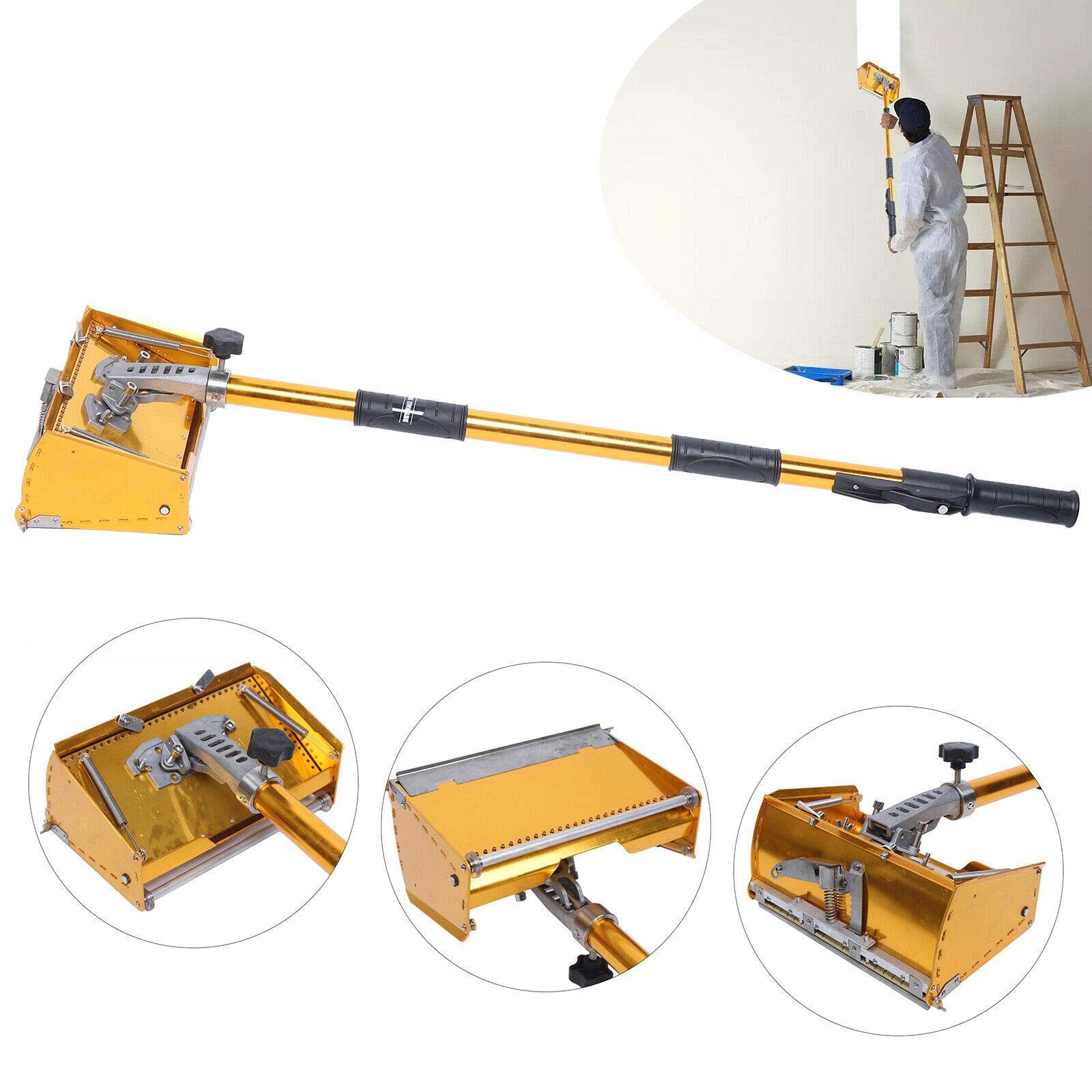 Chochla do suchej zabudowy, regulowana, Drywall Flat Finishing Narzędzia murarskie, kielnia budowlana ze stopu aluminium, narzędzia do montażu suchego, rolka narożna, kielnia do wygładzania z uchwytem 104 cm – 63,8"