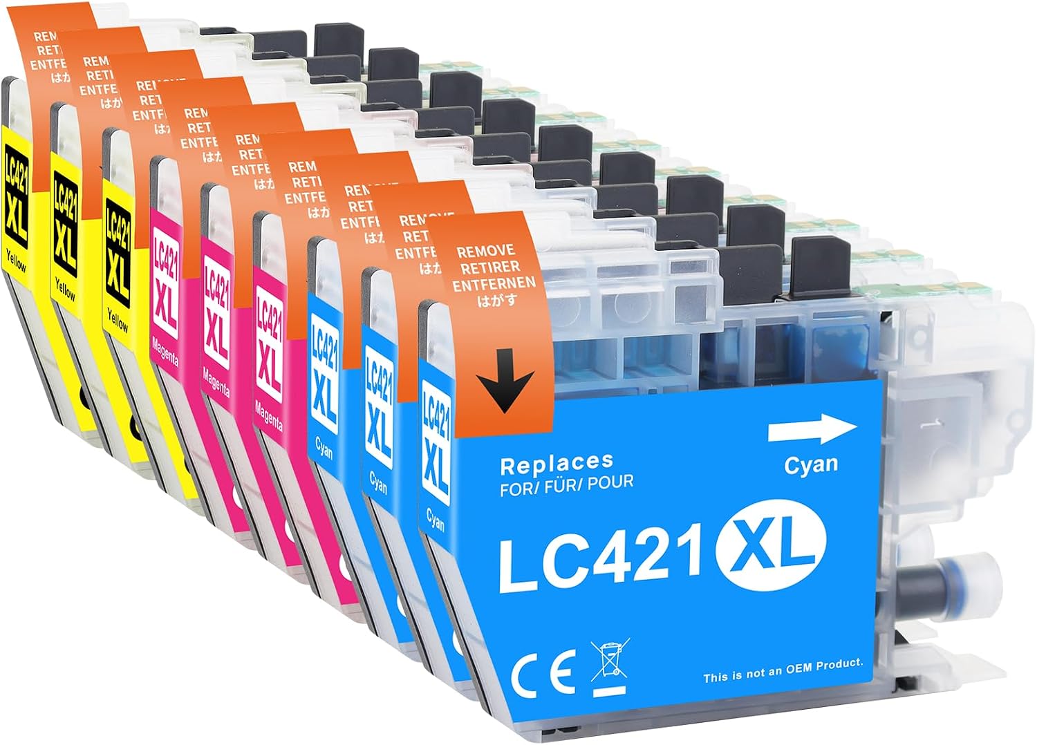 Yowell LC421XL Colour Cartridges Compatible with Brother LC421XL Cyan Magenta Yellow Cartridges for Brother DCP-J1050DW DCP-J1140DW MFC-J1010DW Pack of 9