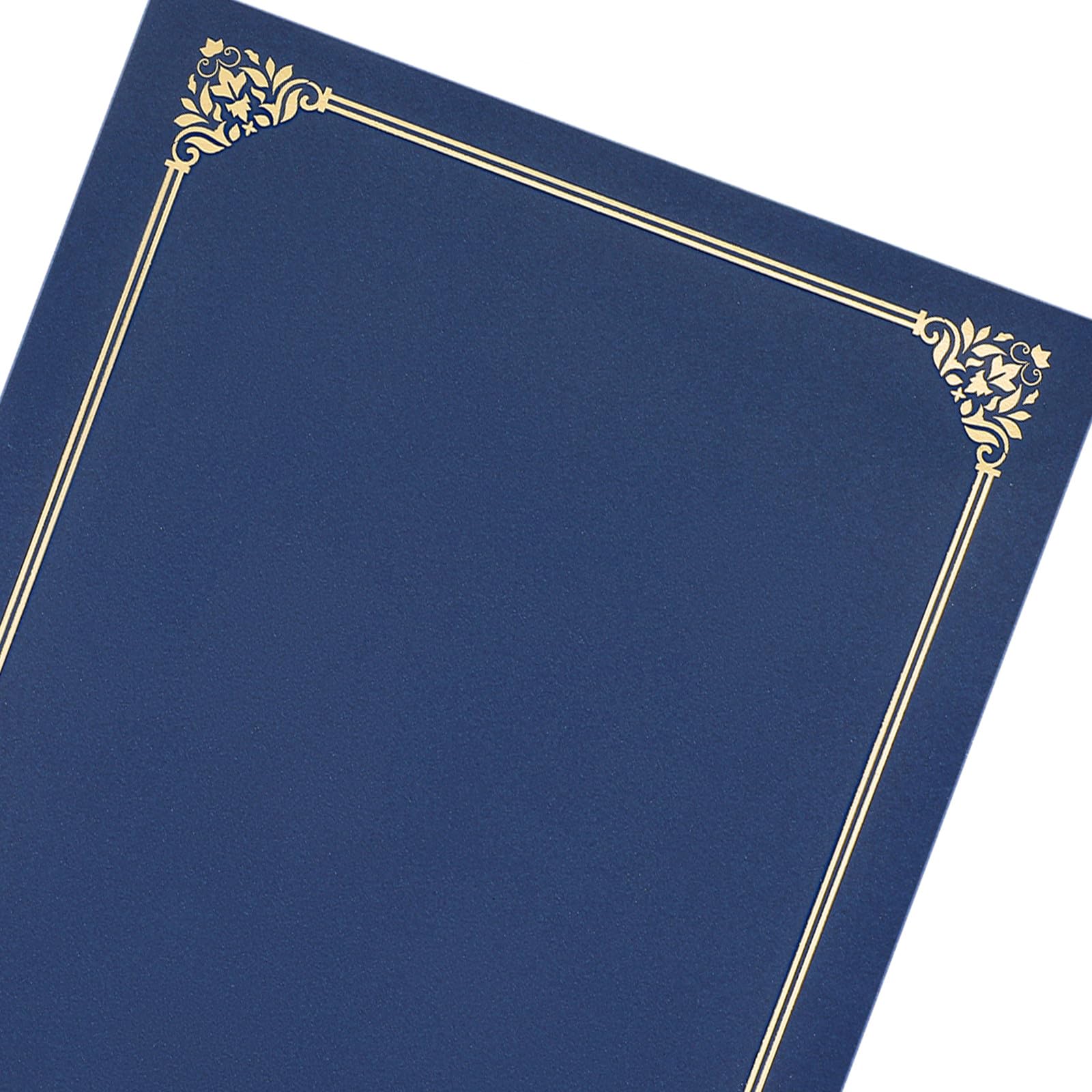 Zerodeko 20 porte-certificats 8,5 x 11 pouces, bordure dorée, papier