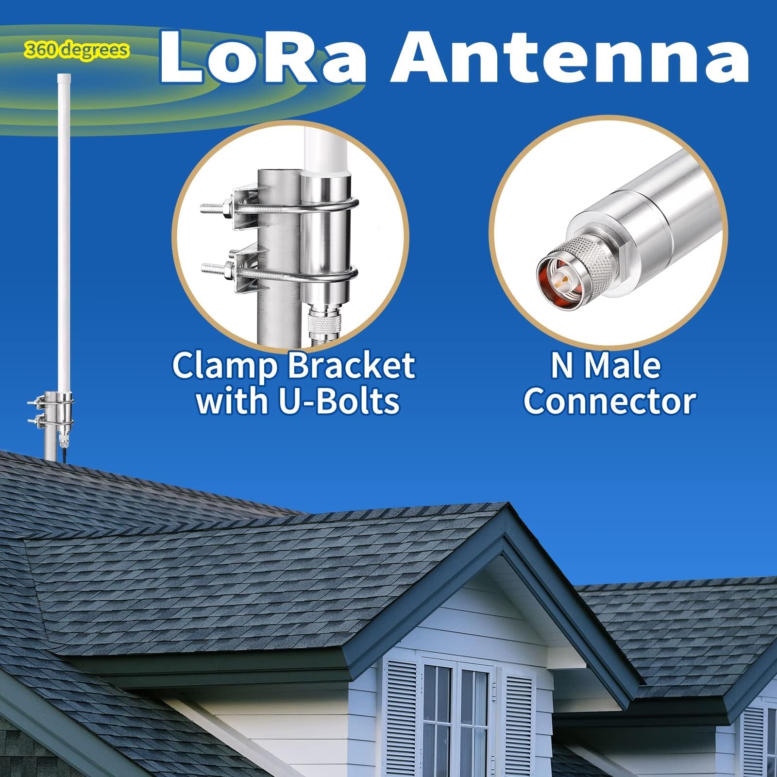 Bingfu Antena de Minero HNT de Helium de 5,8 dbi Antena Lora de 868 MHz con Cable de 3 Metros para MNTD RAK V2 Nebra Bobcat 300 Sensecap M1 HNT Helium Hotspot Miner SyncroBit Gateway