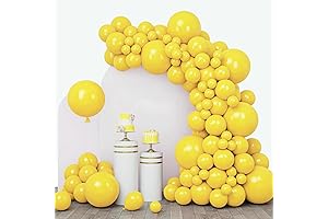 RUBFAC 110-Pack Yellow Balloon Assortment - Perfect for Lively Celebrations and Decor!