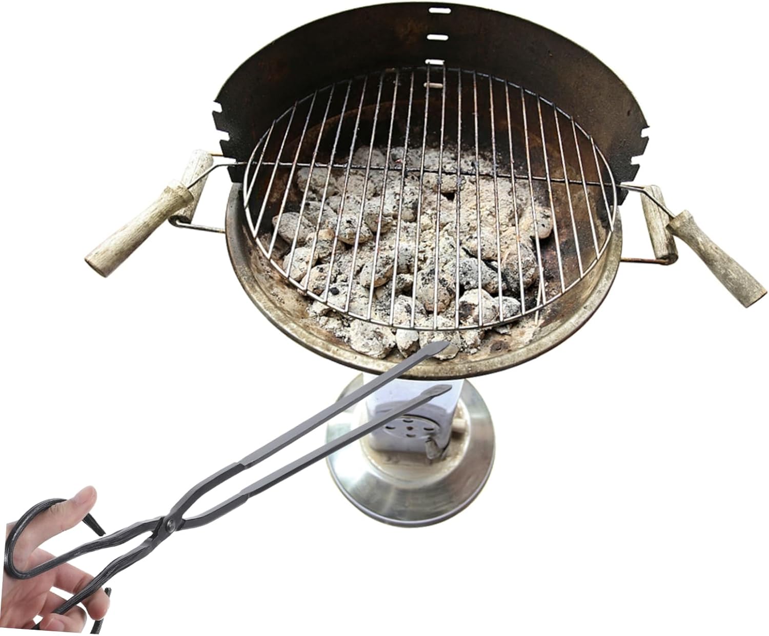 Long Handle Charcoal Tongs Lightweight Outdoor Bbq Tool for Camping Ergonomic Design Easy to Use Random Style for Household and Charcoal Grilling