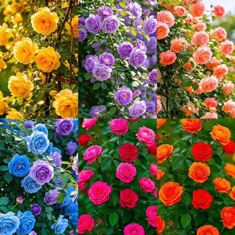 120+ Rose Seeds Mixture Color for Planting - Non-GMO Heirloom Plant Seeds - Attracts Bees and Butterflies