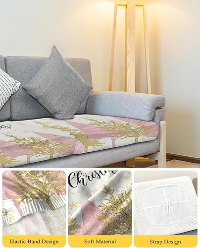 Miniatura 4 de Fundas de cojín elásticas para sofá, diseño de árbol de Navidad, seccionalindividualLT, funda protectora para muebles con parte inferior elástica,