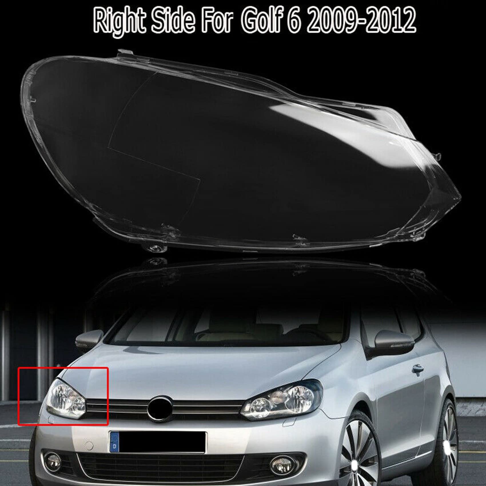 Auto Shell Lente Sostituzione Auto Trasparente Paralume per- Golf 6 MK6 R 2009-2012