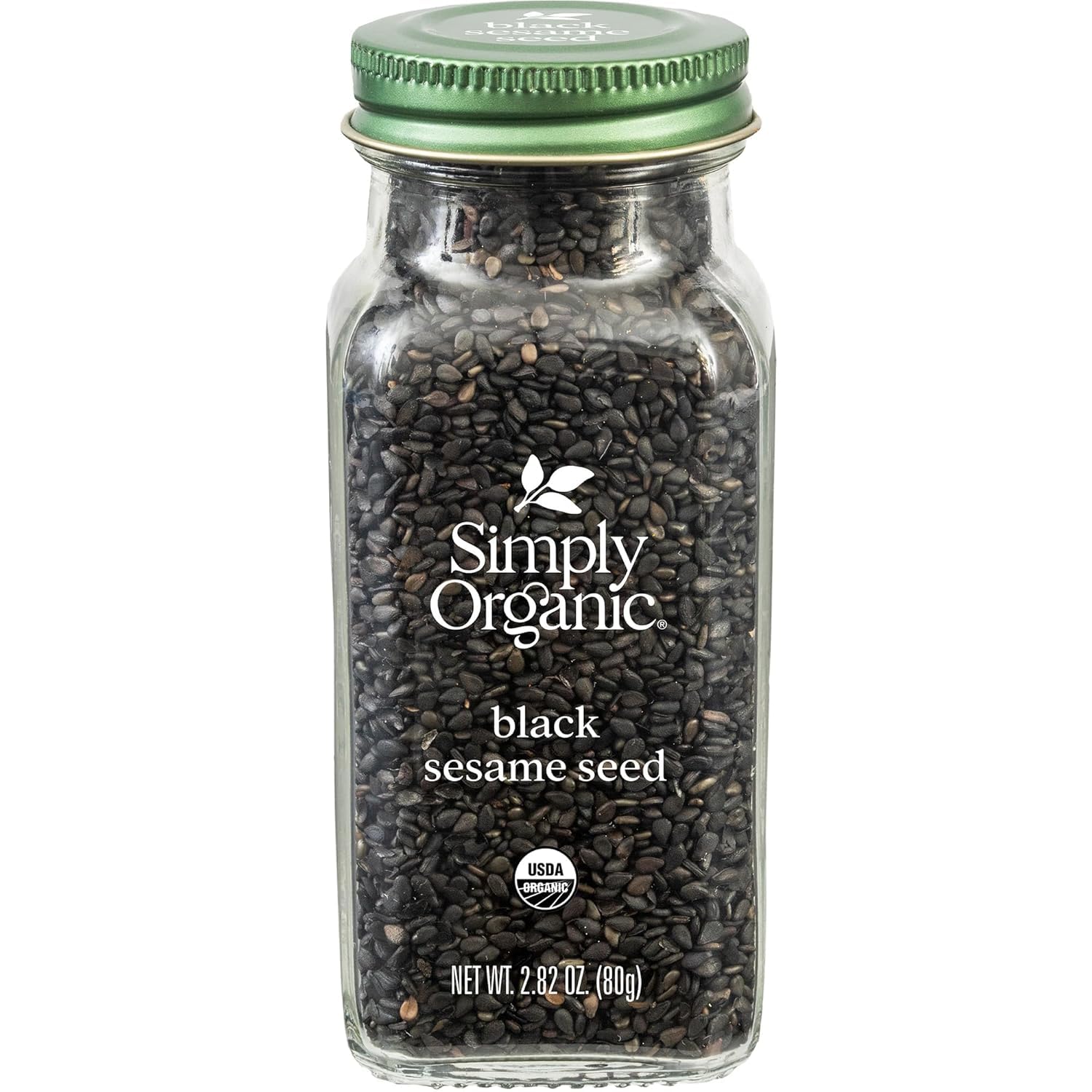 Simply Organic Black Sesame Seeds, 2.82 oz Jar - Organic Unhulled, Crunchy Nutty Umami, Toasty Smoky Flavor for Dishes