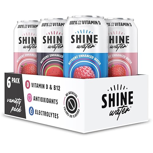 Miniatura 5 de ShineWater Paquete de hidratación fresa y limón (paquete de 12), bayas mixtas (paquete de 12) y variedad de 6 unidades, bebidas con electrolitos de