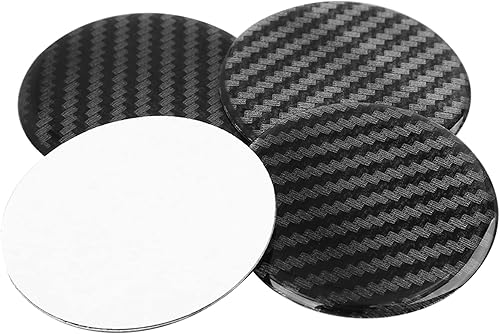 Miniatura 7 de X AUTOHAUX Pegatinas de emblema de fibra de carbono de 1.969 in, resina transparente, 4 unidades