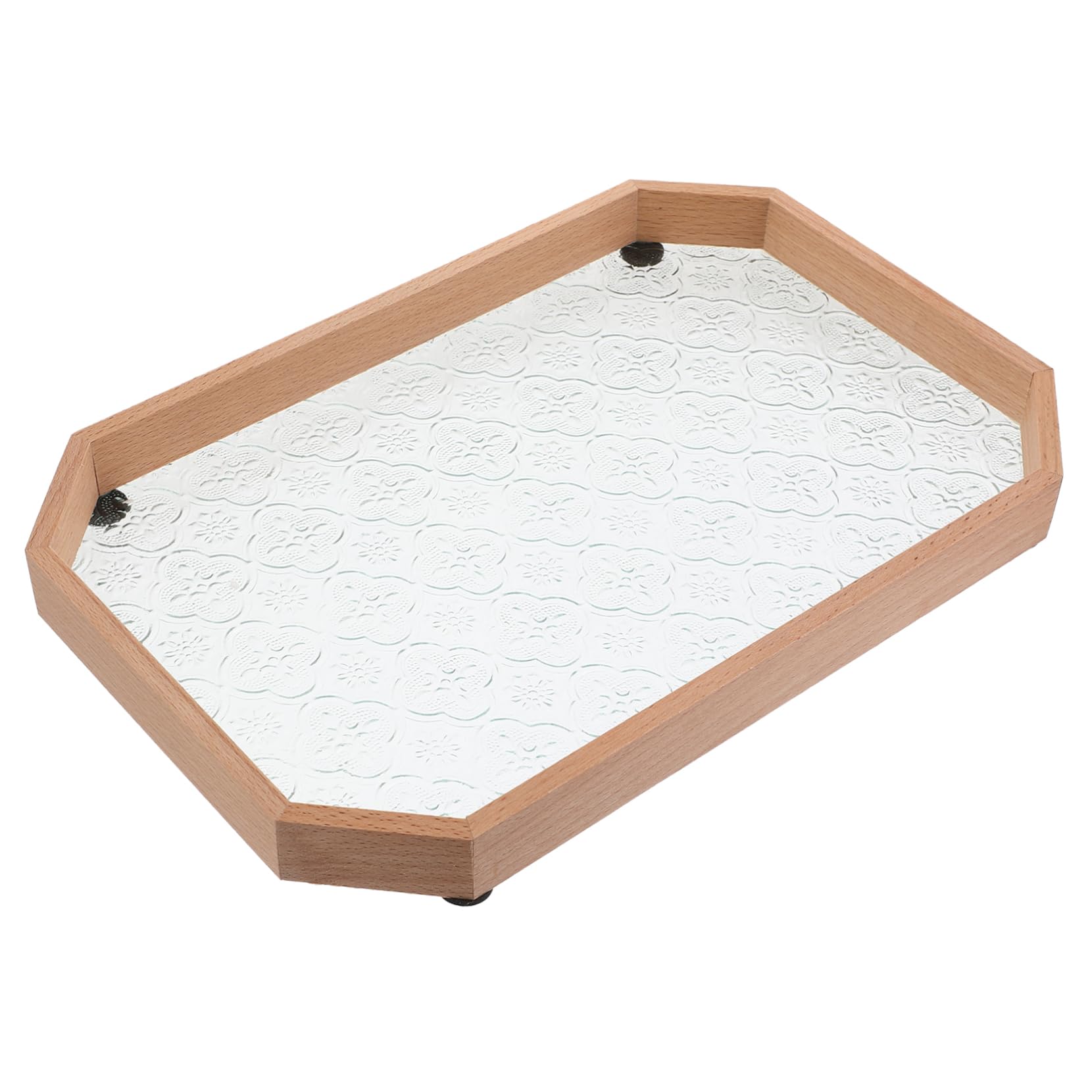 Plateau en bois et verre décoratif HEMOTON aux finitions premium