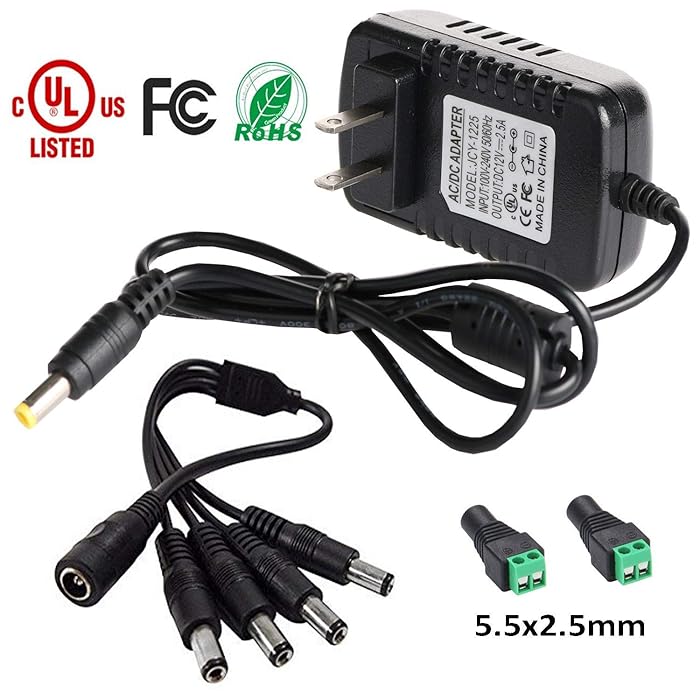 Buy YuanDe UL Listed Security Camera Power Supply Adapter 12V 2.5A 100V