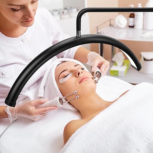 Miniatura 2 de Luz de media luna, lámpara de pie LED de 22 pulgadas para extensiones de pestañas y pestañas, tatuajes, esteticistas, oficina, sala de estar,