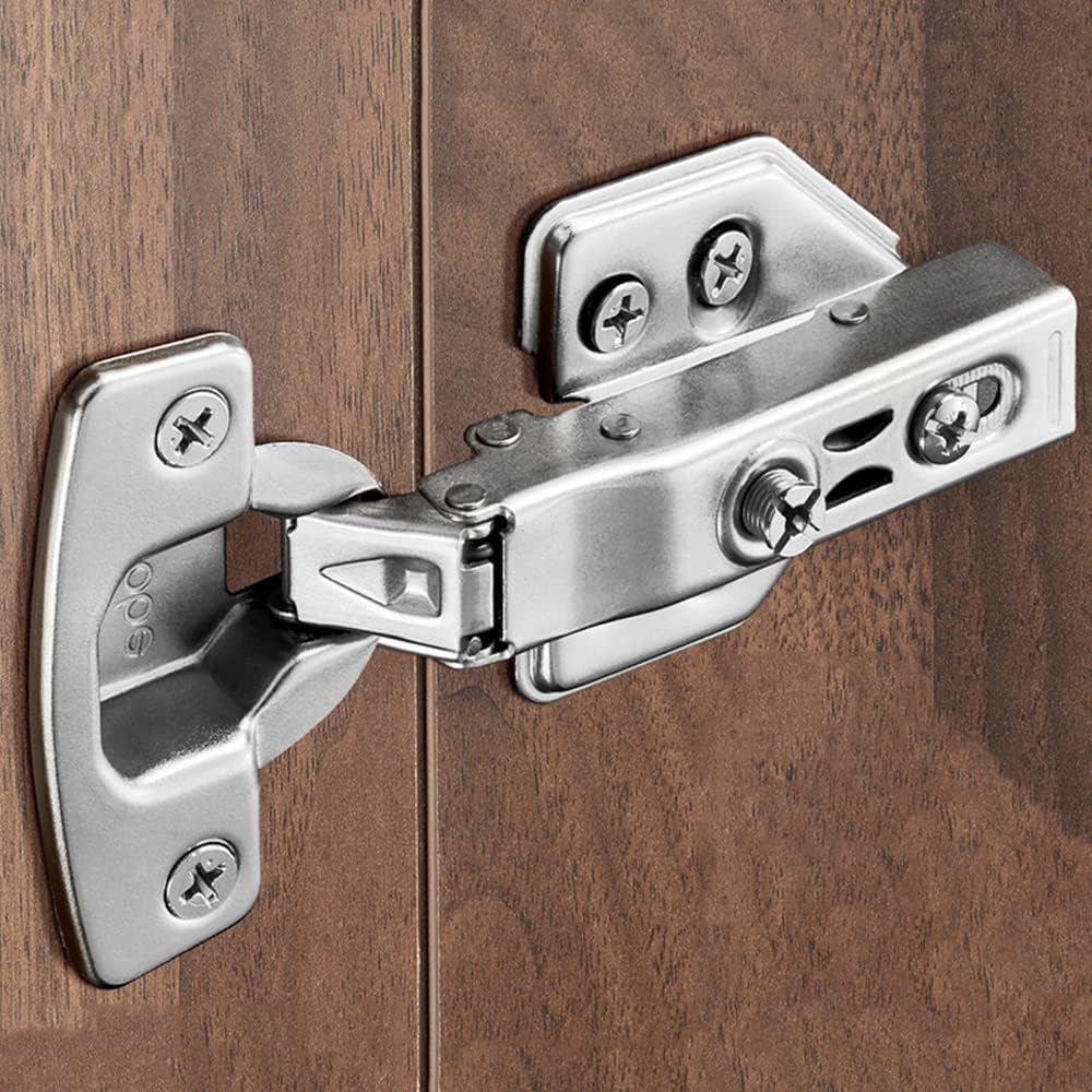 Stainless Steel Hinges with Damper Buffer for Kitchen Cabinet Cupboard Door(Silver-Full Overlay)