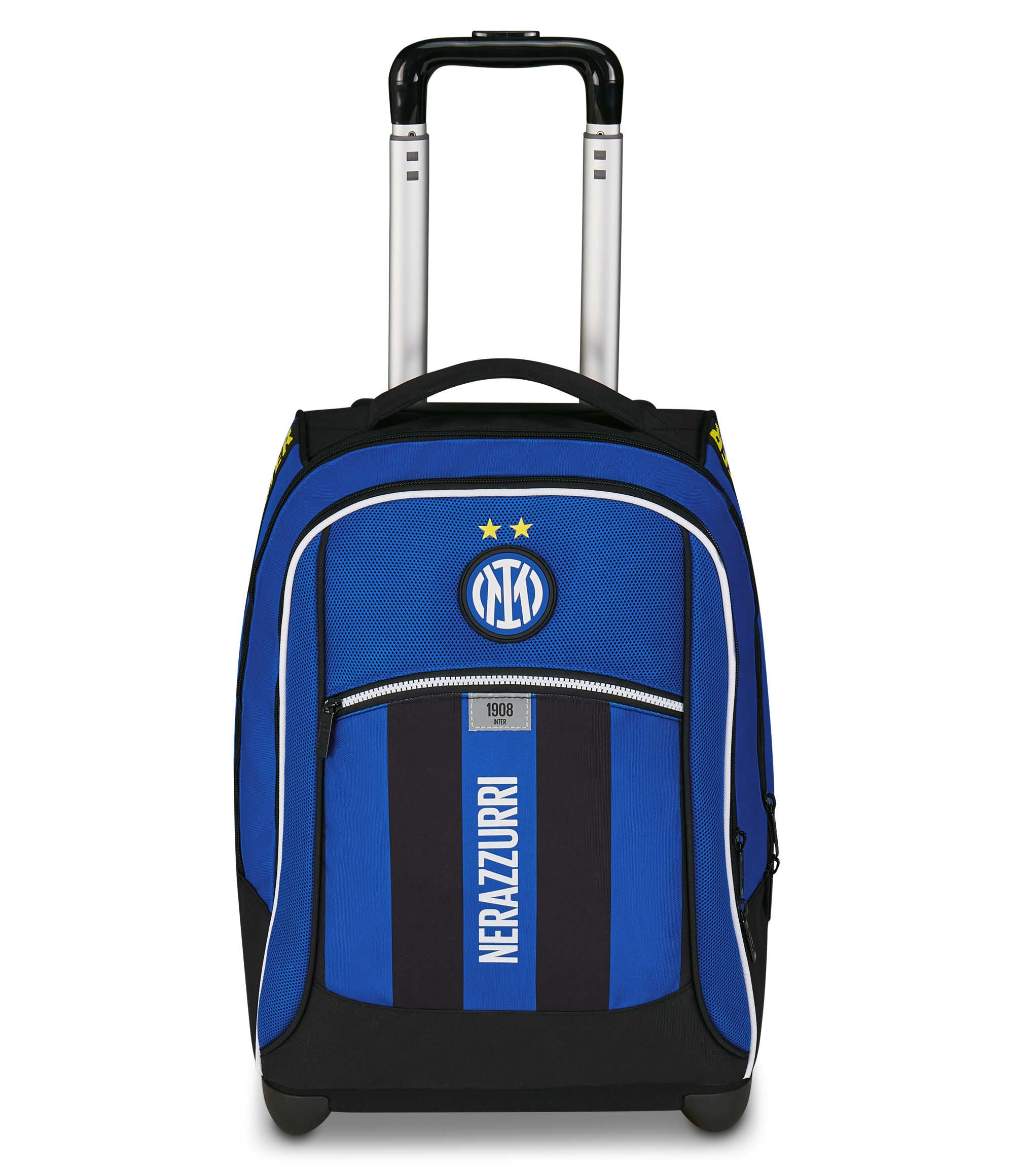 Seven Inter Big Trolley Calcio Scuola Fisso, Blu, 2 in 1, Doppio Uso, Trolley e Zaino, Scuola Elementare e media, Per bambini e ragazzi, Prodotto ufficiale, Idea regalo
