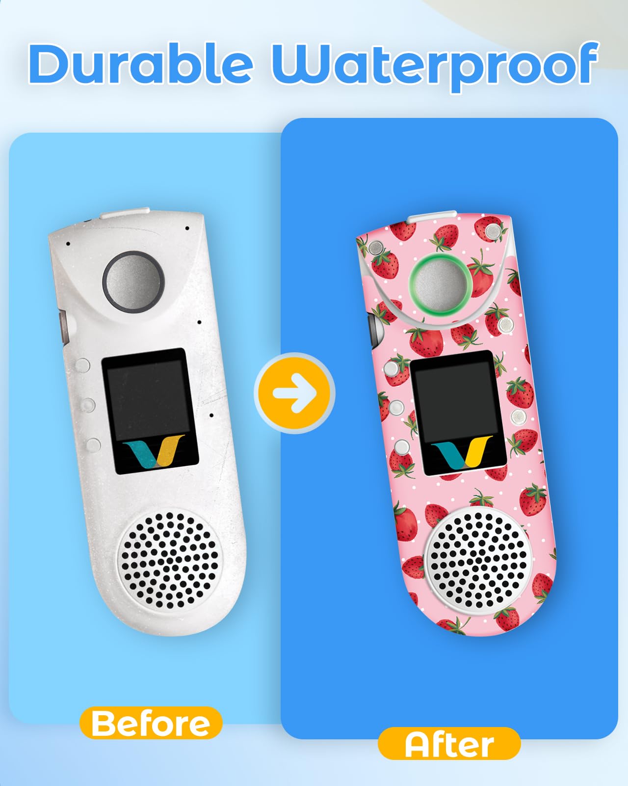 Plifal Skin Cover Compatible with Vocera B3000/B3000n - Pretty Leopard Floral Set of 4 Skin Cover Decals Compatible with Vocera B3000, Voice Badge Decoration Sticker for Nurse Nursing Medical