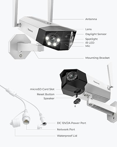 Miniatura 9 de REOLINK Cámara de seguridad WiFi de 16 MP para exteriores, ultra gran angular de 180, WiFi Duo 3, Wi-Fi 6 de 2.45 GHz, detección inteligente, visión