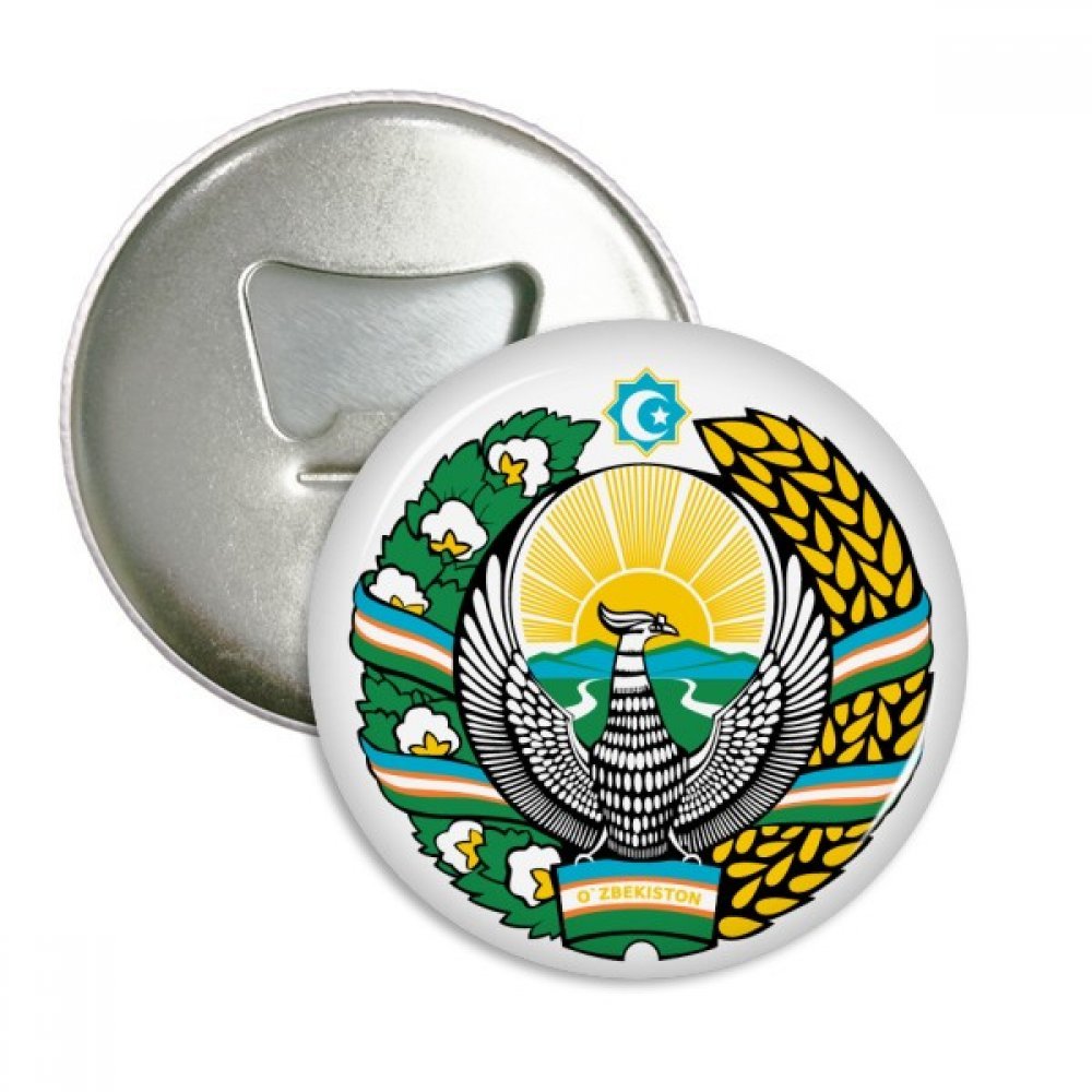 Badge décapsuleur Ouzbékistan, cadeau souvenir d'Asie avec aimant de réfrigérateur rond 3pcs