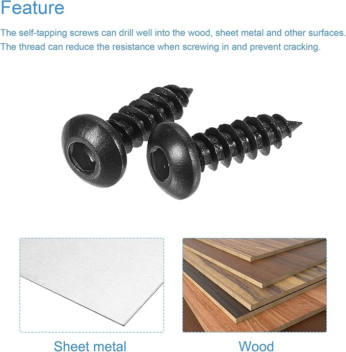 Tornillos Hexagonales Autorroscantes M3 x 10mm Acero Carbón 200pz miniatura 4