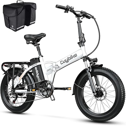 1000W Folding Electric Bike, 48V 20AH Large Removable Battery E Bike, 30+MPH, 80 Miles Max Range, 20" Fat Tire Electric Bike for Adults, Adult Electric Bicycles for Commute Beach Snow