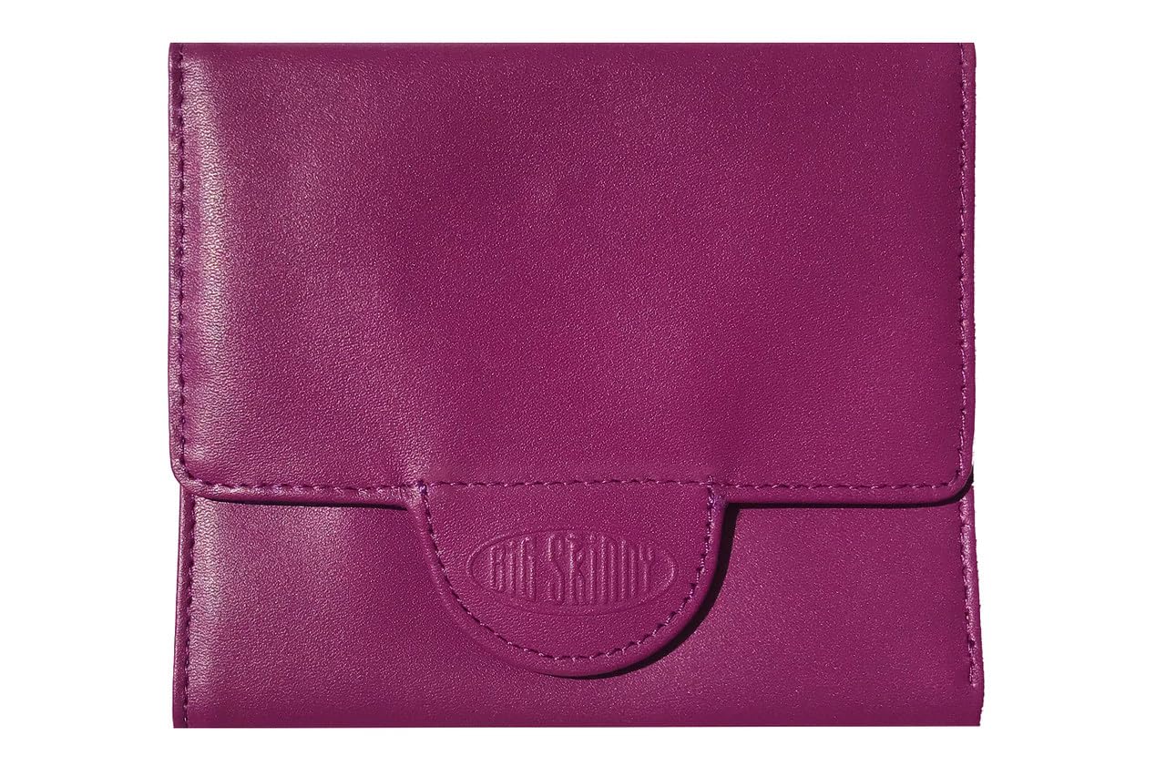 Big Skinny Women's Trixie Leather Tri-Fold Slim Wallet, Holds Up to 30 Cards