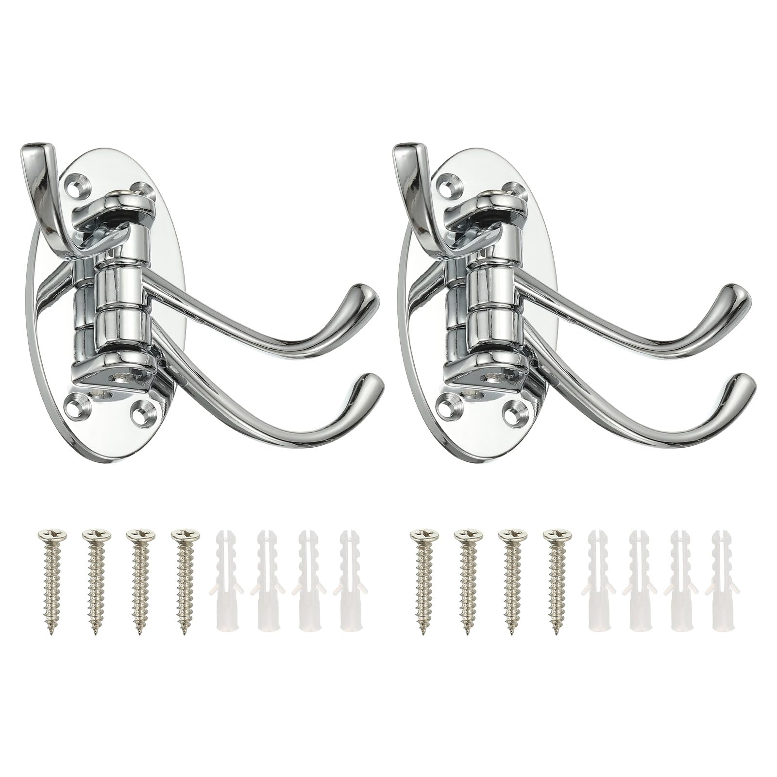 Photo 1 of PATIKIL Swivel Towel Hooks (2 Pack) - Silver, Zinc Alloy