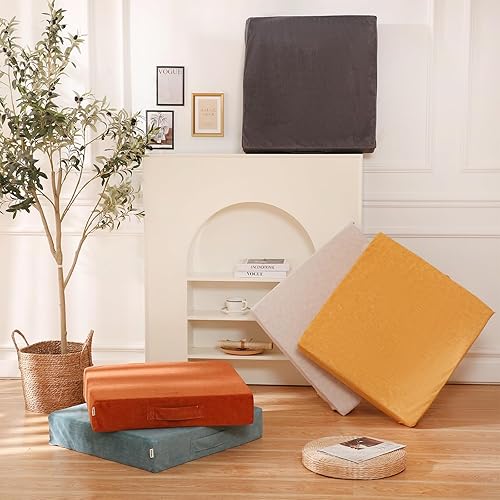 Miniatura 5 de Cojín de suelo grande para adultos, cojín cuadrado de suelo para adultos, cojín de meditación para asiento de almohada de suelo, cojín de asiento de