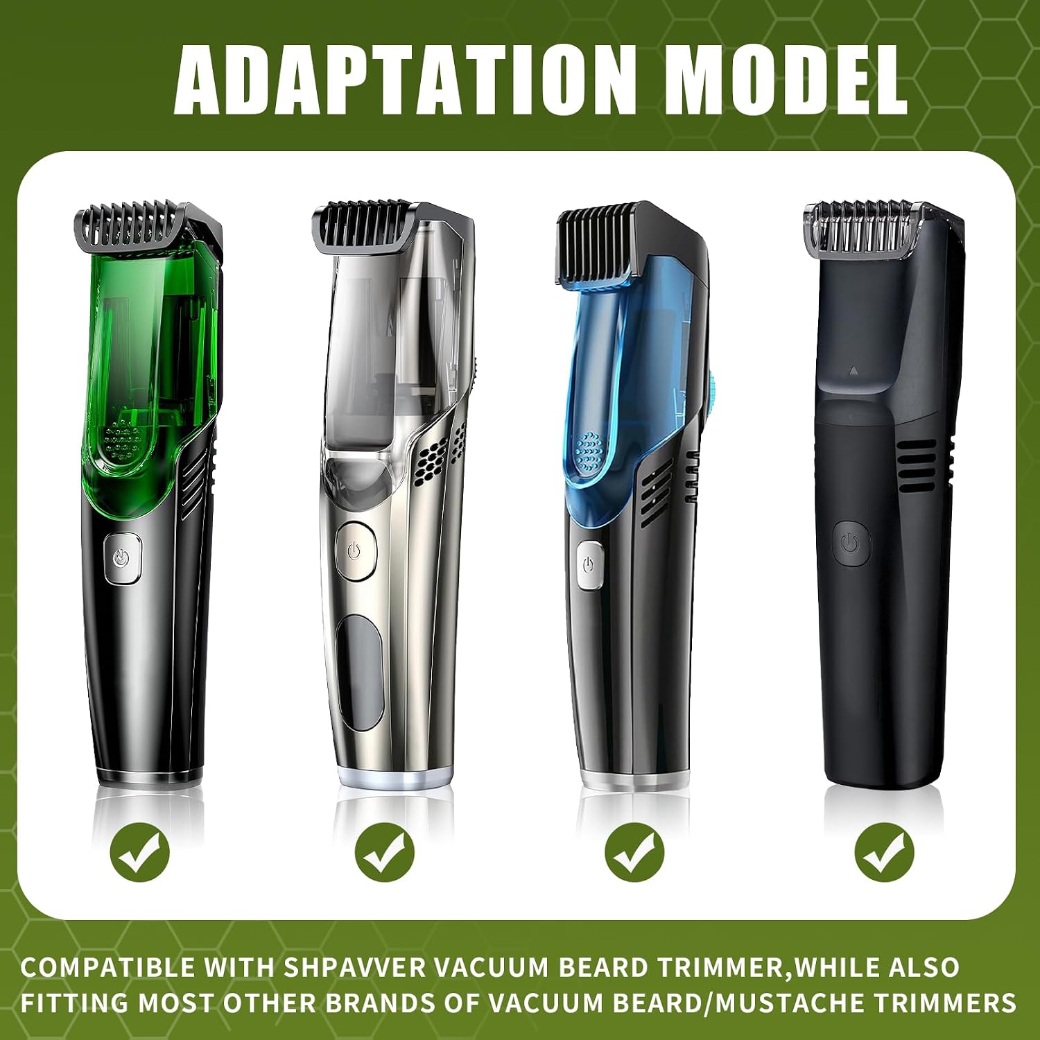 Vacuum Mustache Trimmer Guard for SHPAVVER and most other brand Vacuum Mustache Trimmer,Size-0.5mm to 10mm & 11mm to 20mm