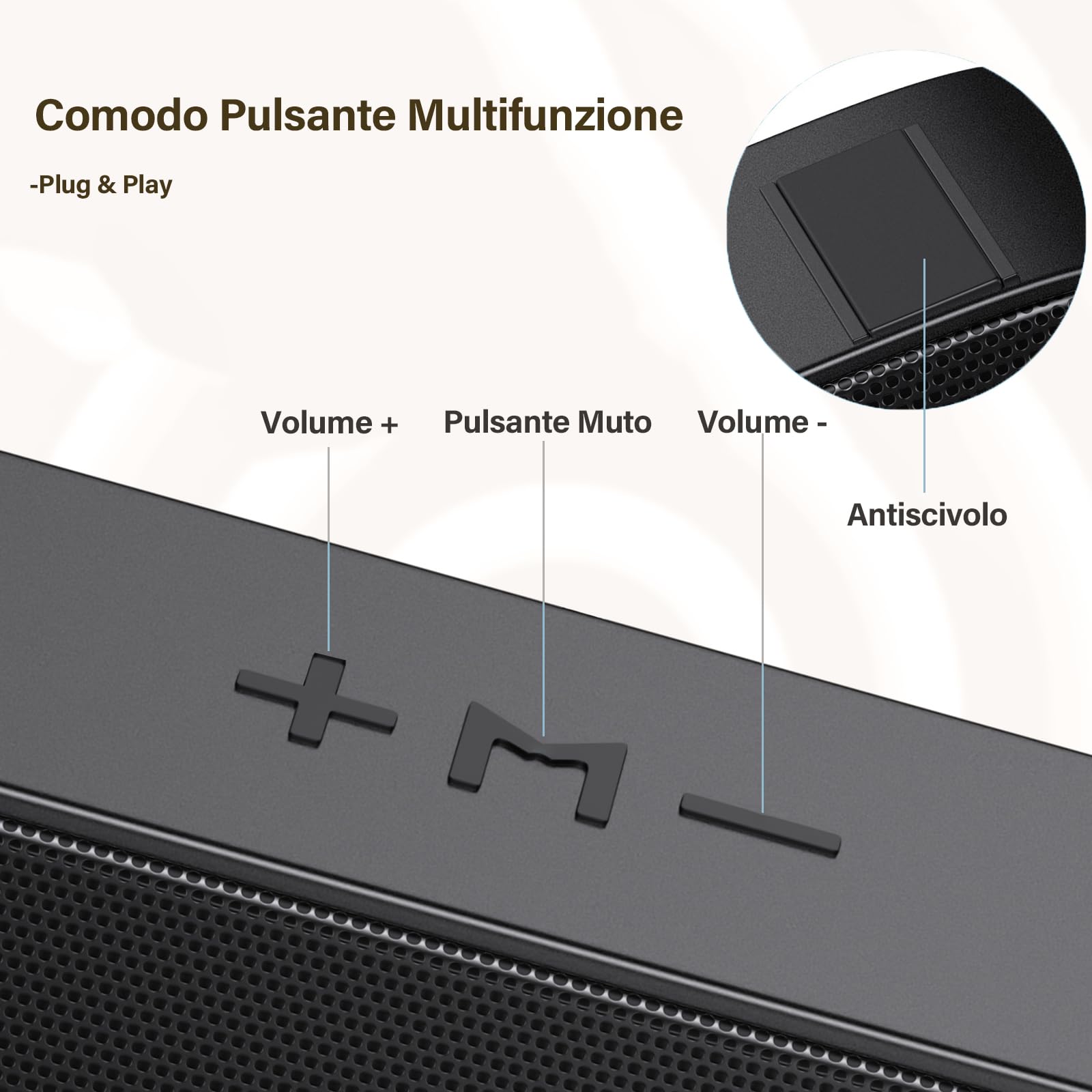 ZETIY Mini Altoparlante per PC, Casse Computer con Alimentazione USB, Altoparlante USB Stereo Sound Mini Casse Soundbar Portatile per Tablet Desktop Laptop e Banco Cassa - Nero