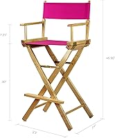 Vista 3 de Casual Home 230-00/021-30 Director Chair 30" - Bar Height Natural Frame/Magenta Canvas