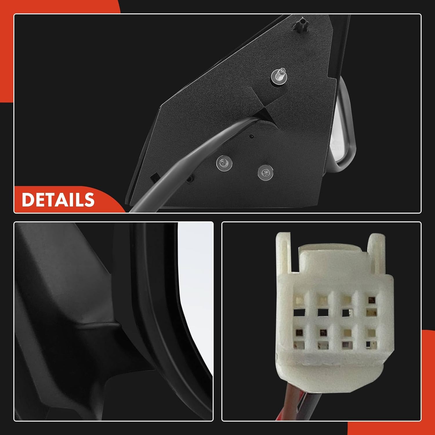 A-Premium Passenger Side Power Door Mirror - Compatible with Nissan Versa 2015 2016 2017 2018 2019 Sedan - Non-Heated Manual Folding Black Outside Rear View Mirror - Replace# 96301-9KK1A