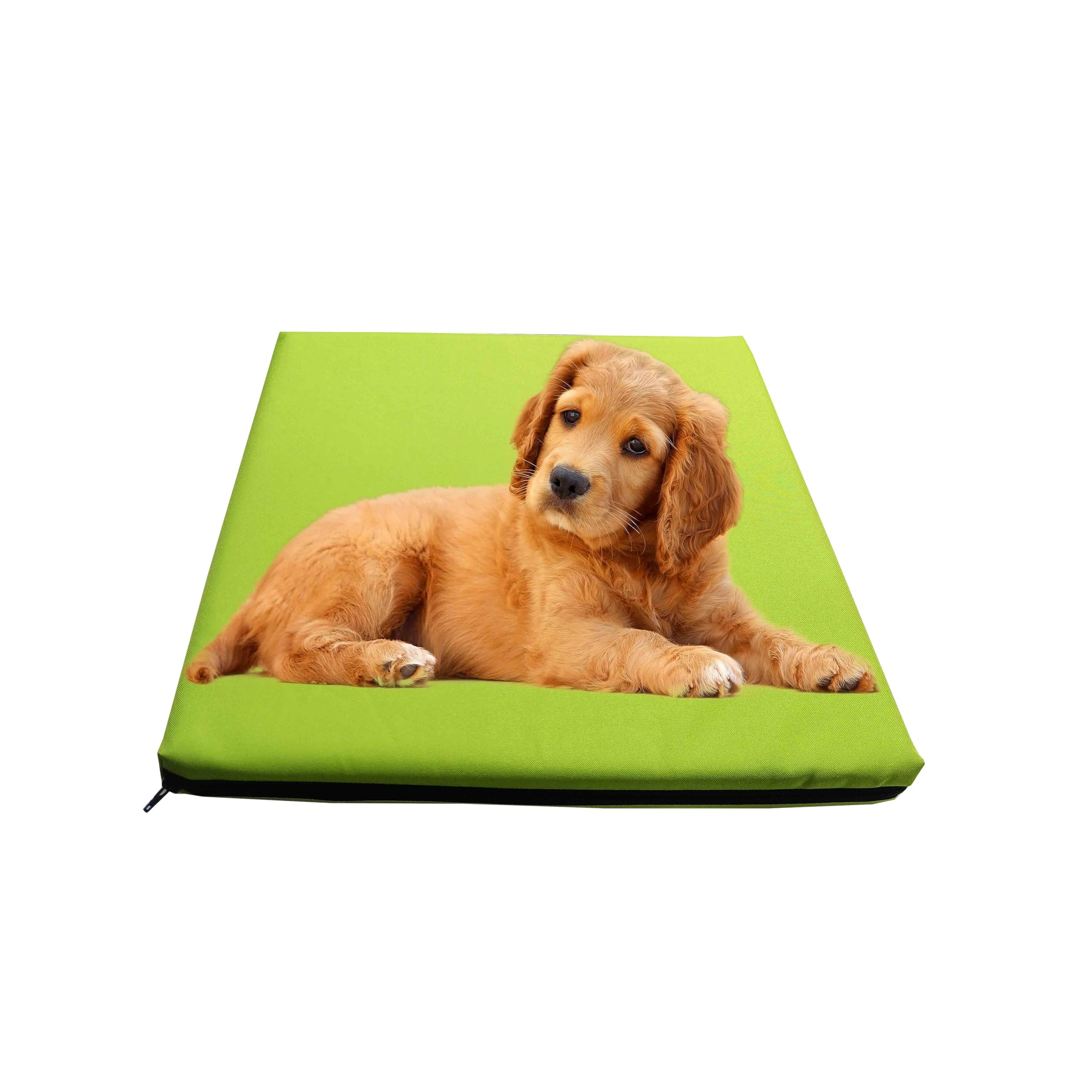 GRIZZLY FOAM Foam Filled Waterproof Dog Bed Mattress Outdoor Cage Crate Mat, Removable Washable Zipped Cover Ask Any Custom Size (Lime Green, 84x65x5cm 33x25x2inch) — image 1