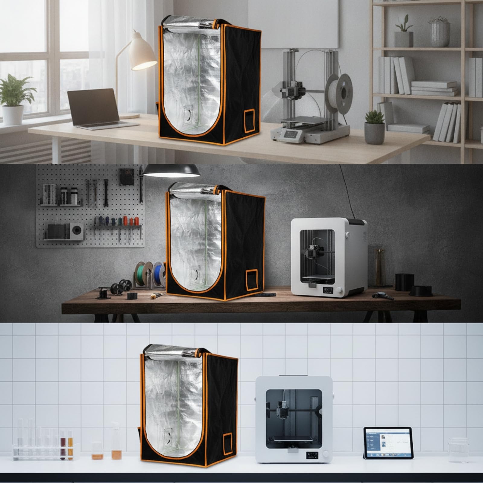 Drucker Abdeckung Schutzhülle 3D Drucker Staubschutzhaube Poly Aluminium Verkleidung mit Intelligentem Design Und Kontrollierter Belüftung für Technikbereich Bastelraum Entwicklerbüro