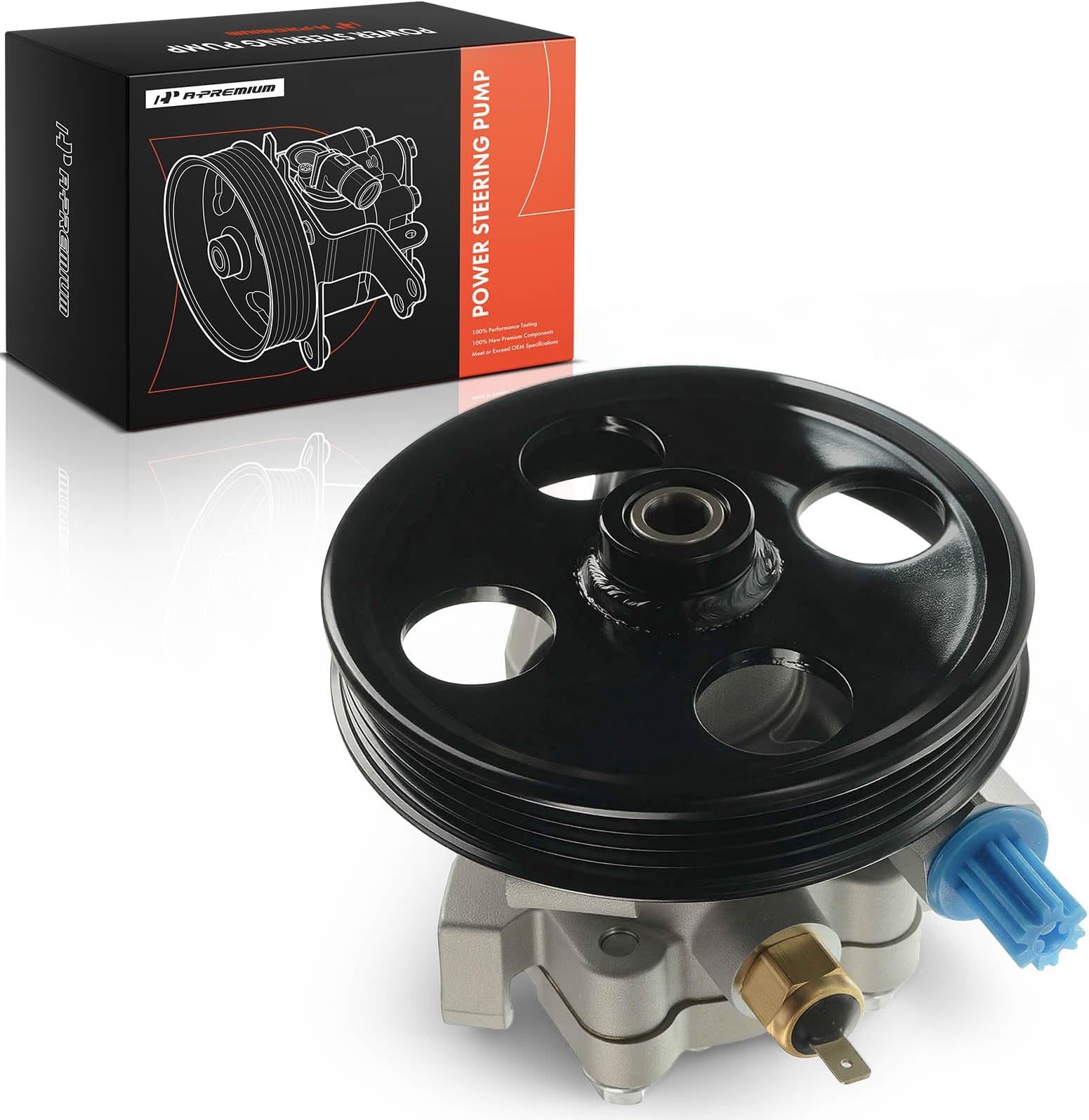 A-Premium Power Steering Pump with Pulley Replacement for Ford Edge 2007-2010 Fusion 2010-2012 Lincoln MKZ 2007-2012