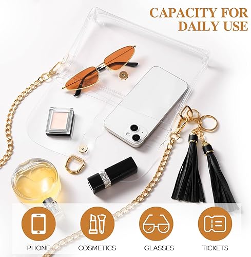 Miniatura 7 de HULISEN Clear Purse, Clear Bag Stadium Approved for Women, PU Leather Transparent Crossbody Bag for Concert, Sport Event