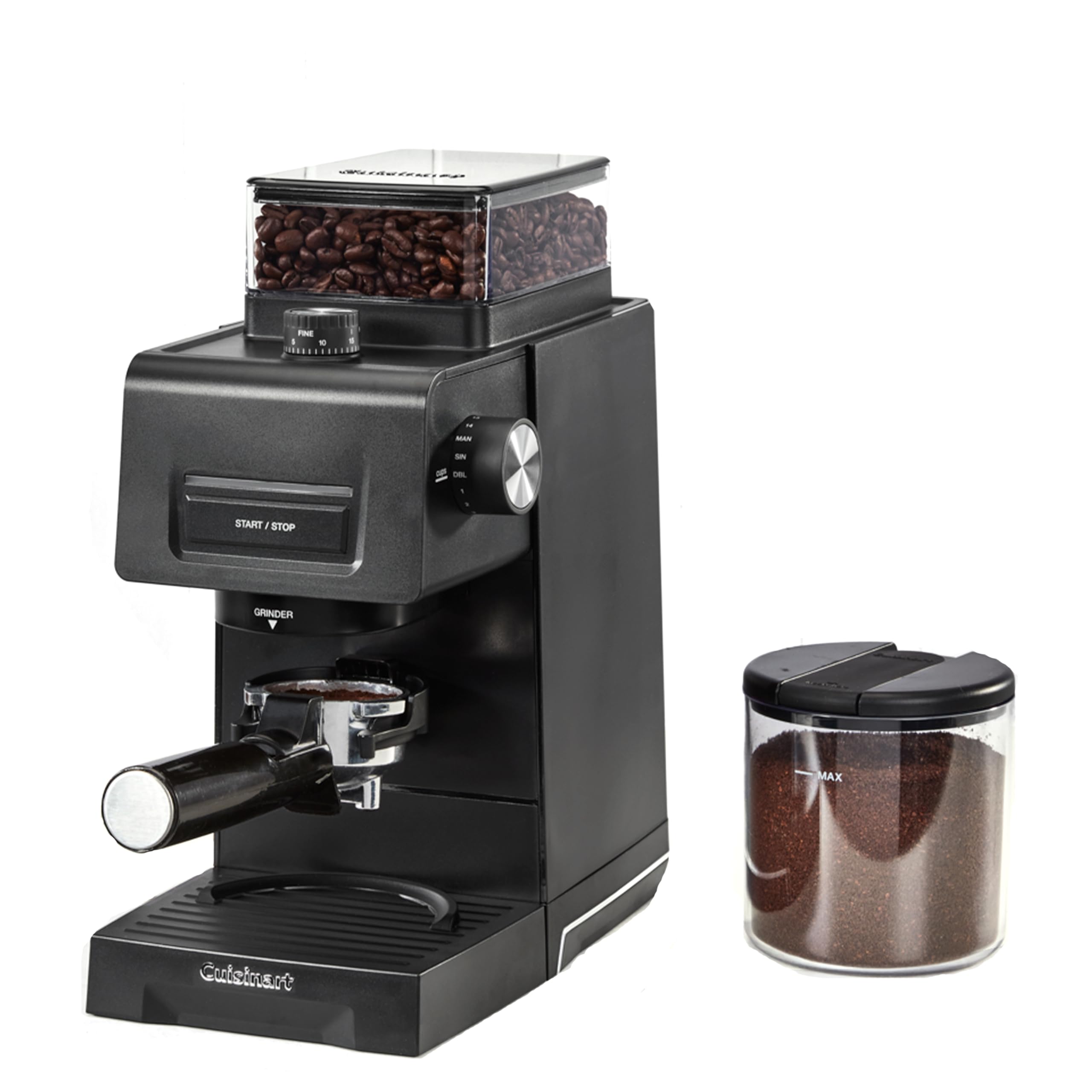 Espresso & Coffee Conical Burr Grinder | 35 Grind Settings | Anti-Static Technology | 225g Bean Hopper with Silicone-Sealed Lid | Portafilter Compatible | Cup Selector 1–14 Cups