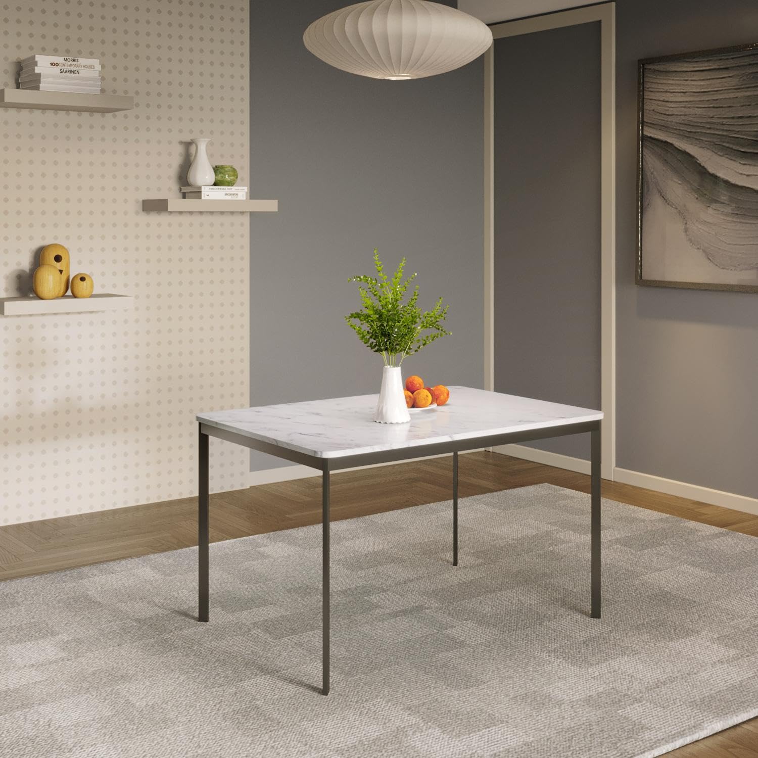 GODREJ INTERIO Dining Table Franky 4 Seater Engineered Wood Rectangular Dining Table, 1-Year Warranty, Black-image-17