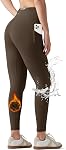 Willit Leggings doublés de polaire pour femmes imperméable Pantalon de yoga haute tenue thermique d'hiver Snow Leggings de ski