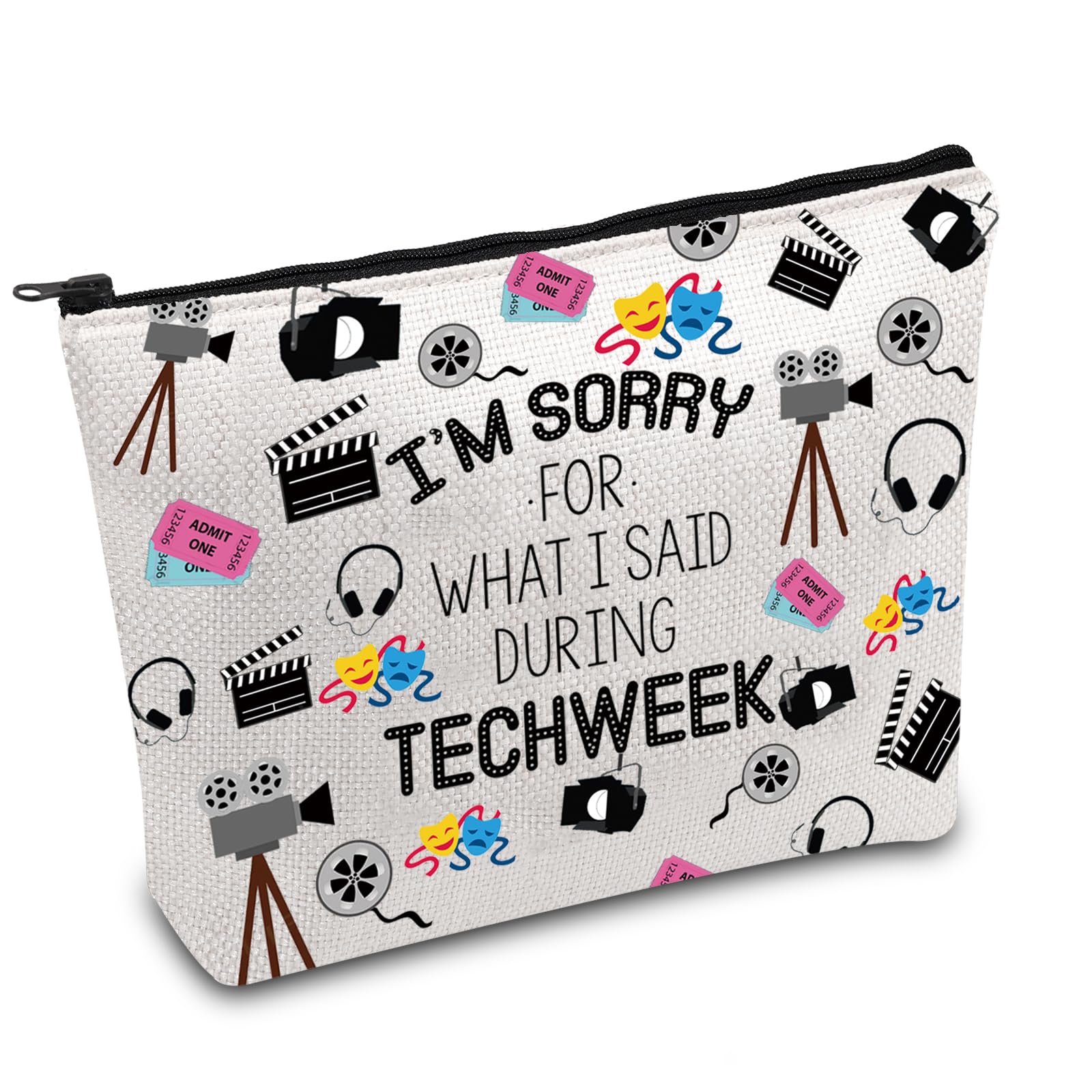 FOTAP Theatre Tech Week Gift Theatre Play Musical Tech Week Makeup Bag Actor Tumbler Cosmetic Bags Theatre Lover Gift Opening Night Gift (TECHWEEK)