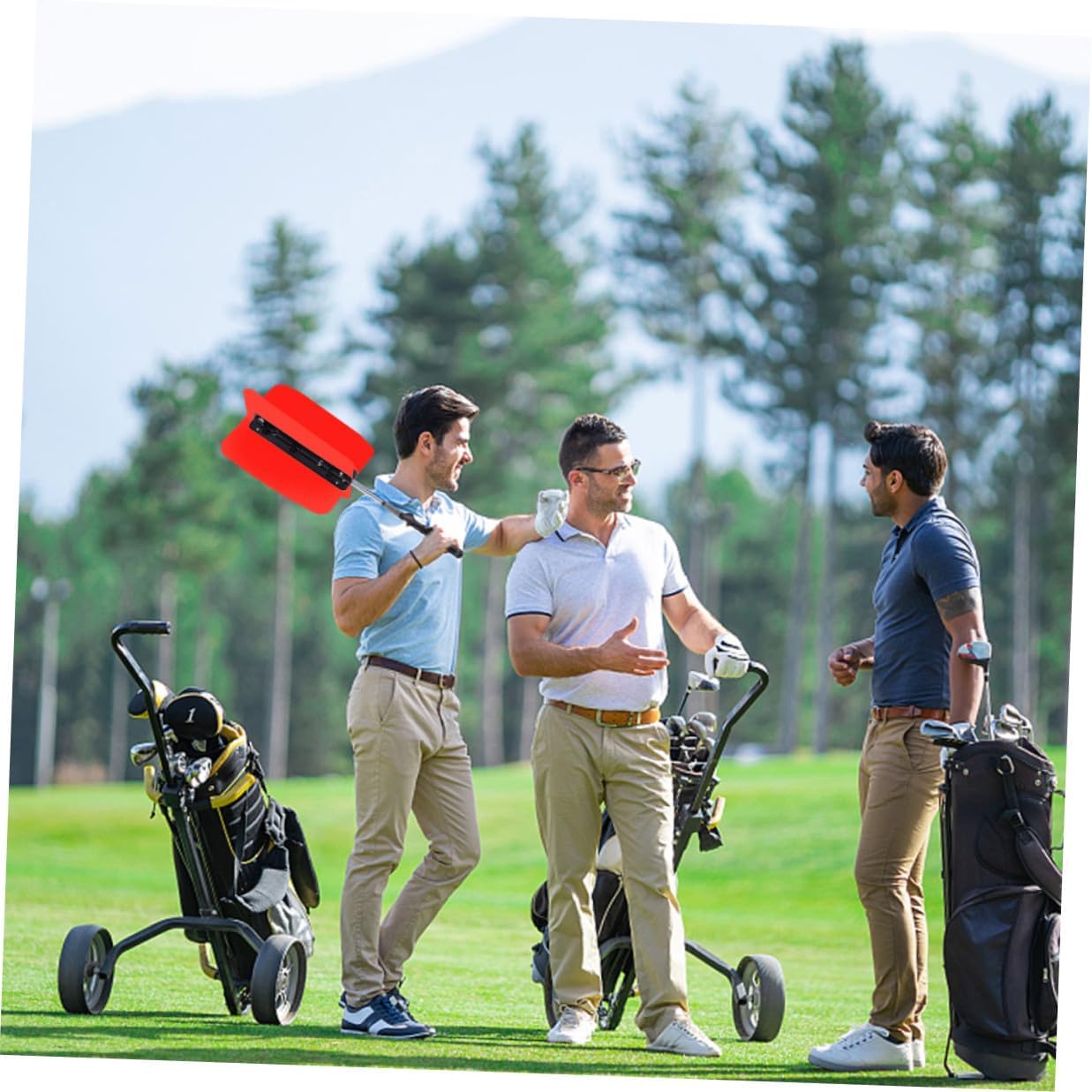 Professional Golf Swing Trainer Power Resistance Fan for Arm Wrist and Waist Muscle Training Material Golf Swing Practice Aid with Easy Installation Suitable for Random Color