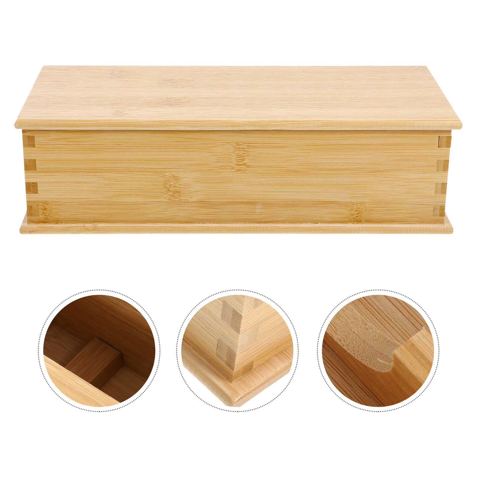 Organizador de de con Tapa Bandeja Porta de Madera Natural Soporte Multifuncional para Cocina Doméstica y Restaurante Diseño Japonés Espacioso y Protector