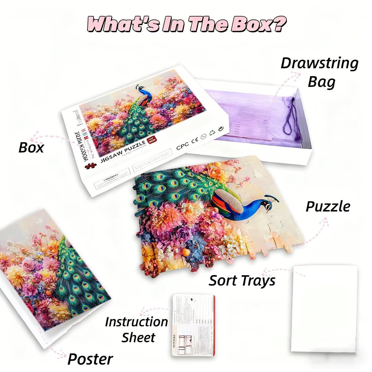 Puzzle dla dorosłych, 6000 paw, 6000 sztuk, dla dorosłych, drewniane kwiaty, klasyczna, edukacyjna, wymagająca gra dla całej rodziny, dekompresja, prezenty dekoracyjne, 179 x 105 cm, F-66