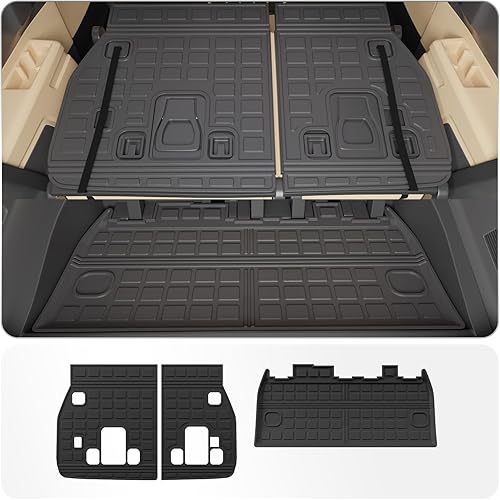 Miniatura 1 de Alfombrilla de carga compatible con Kia Carnival 2022-2024, forro de carga para maletero, revestimiento de maletero de elastómero termoplástico,