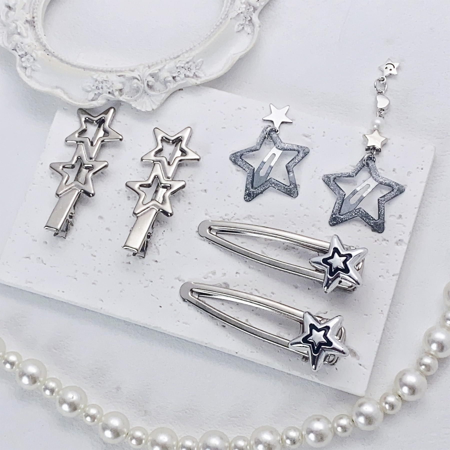 Umimiss Star Hair Clips - Set of 10pcs Y2K Metal Snap Hair Accessories, Kawaii for Girls & Women, Suitable for All Ages for Her - Image 3
