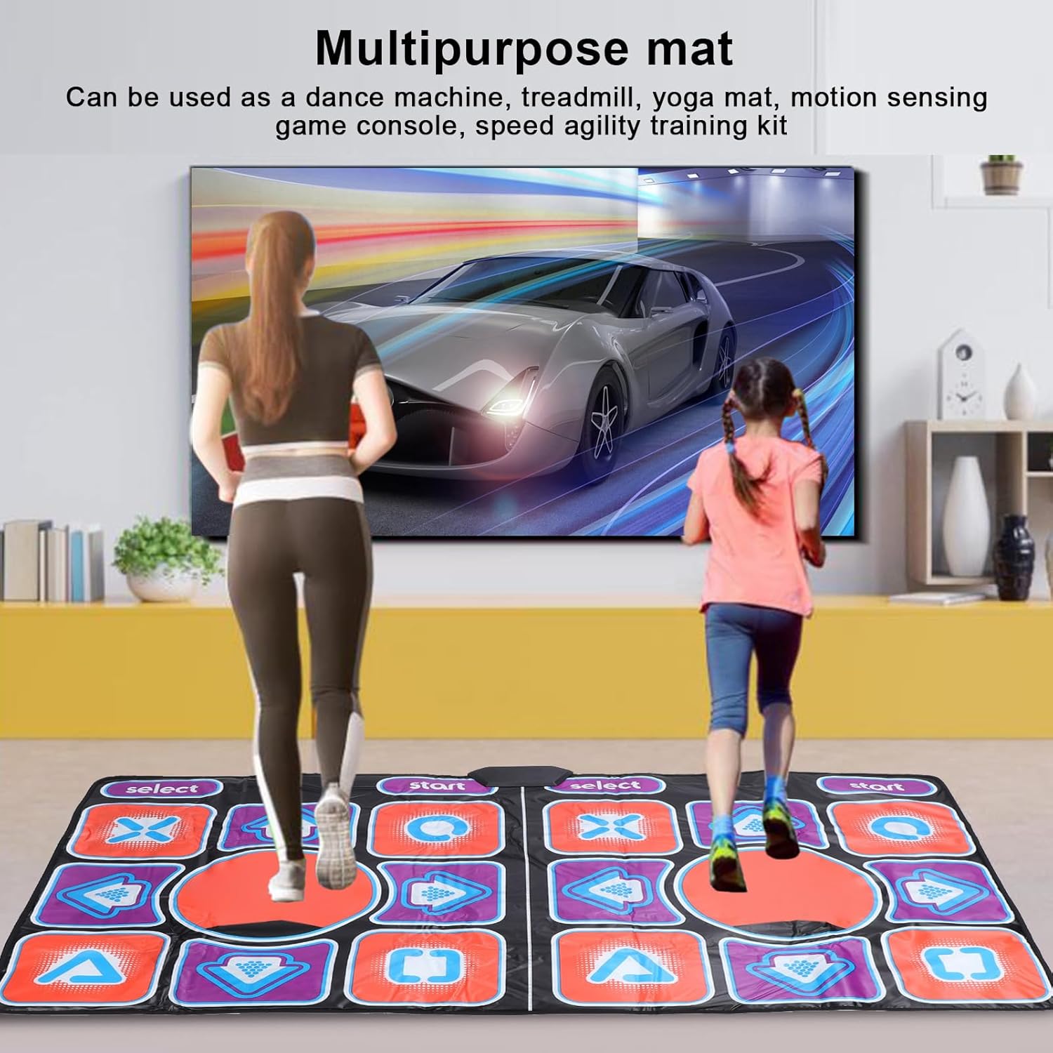Wireless Dance Mat for TV, Double Player Portable Electronic Dance Pad for Kids Adults Boys Girls, Musical Dancing Floor Mat Game for 3 4 5 6 7 8 9 10+ Year Old Toddlers