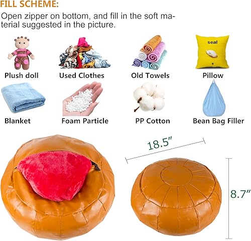 Miniatura 3 de maxer Funda para puf sin relleno de 2 tamaños, otomana, puf, taburete para pies, solución de almacenamiento o boda (vacío y nuevo)