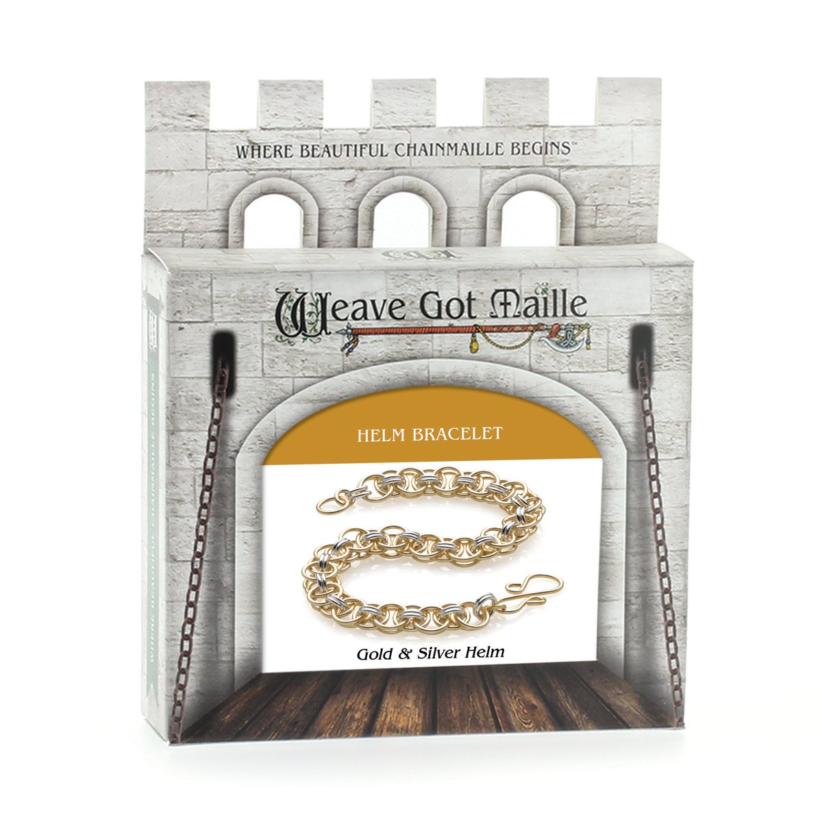 Weave Got Maille Helm Chain Maille Bracelet Kit, Gold and Silver
