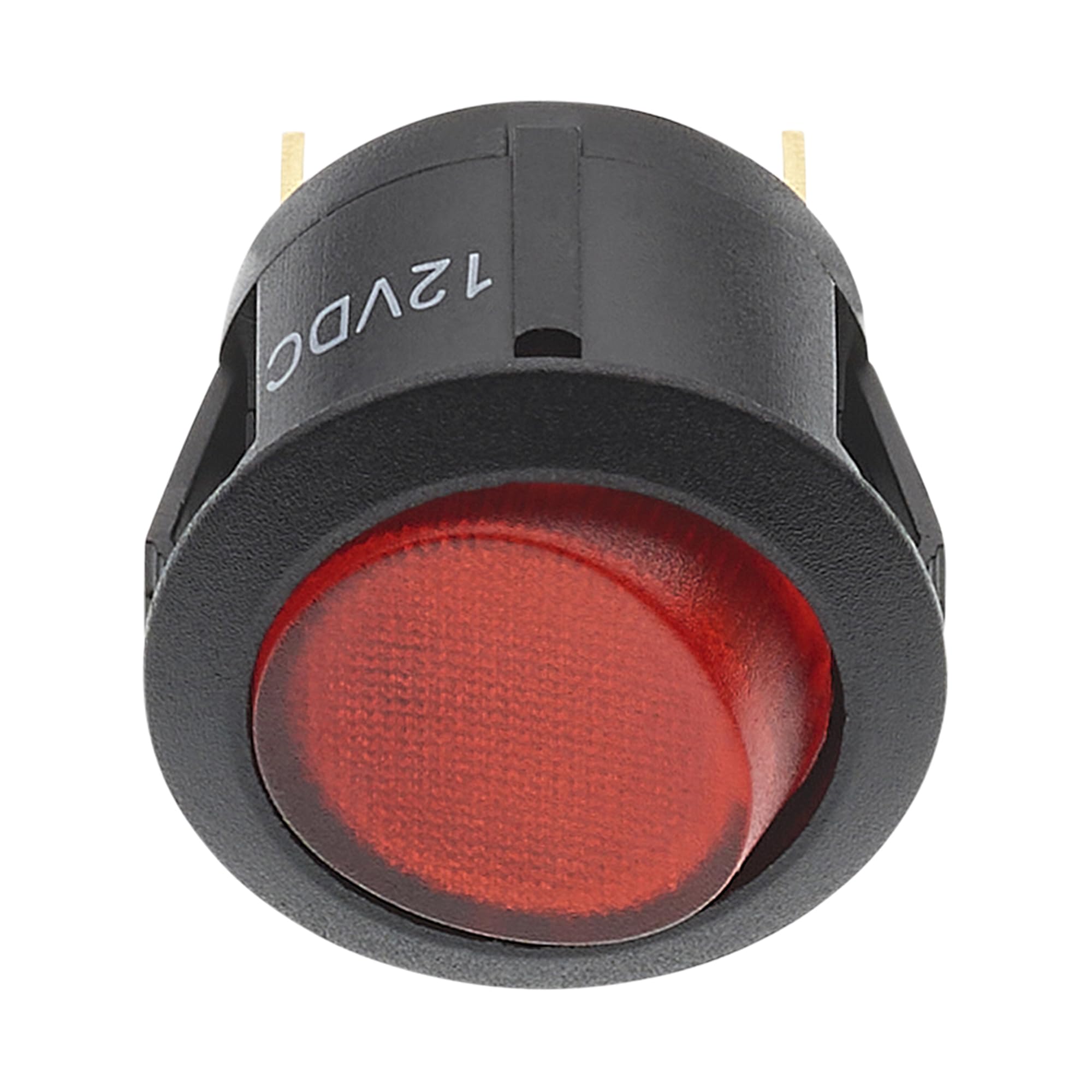 Interruptor Basculante Redondo de 12V – Mini Interruptores Basculantes de Montaje en Panel con Luz Roja ON/OFF Compatible con - Coche Auto Camión Barco Proyectos DIY.